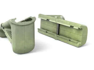 Magpul AFG-2 Angled Fore Grip OD Green Low-poly 3D model