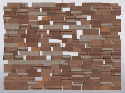 Brick Wall  Low-poly 3D model