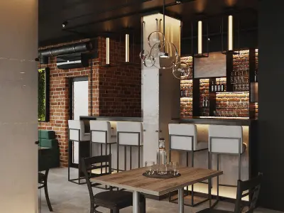 Realistic interior scene 3D model