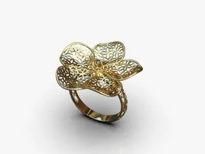 Light floral ring 3D print model