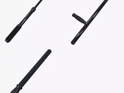 Police Battons - Nightstick Low-poly 3D model