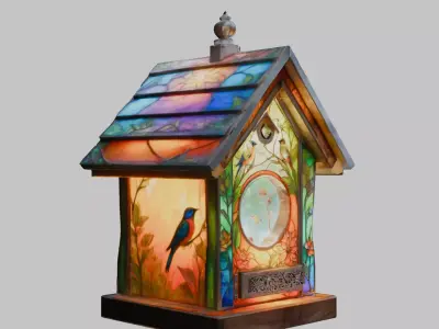 Detailed Birdhouse 3D Model Low-poly 3D model