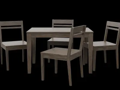 Table set Pack 05 Low-poly 3D model