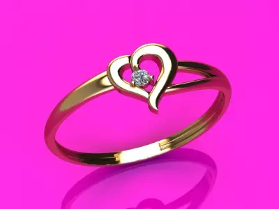 Heart ring 12 3D print model