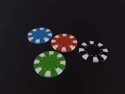Casino chips 3D model  Low-poly 3D model