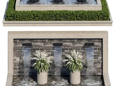 Waterfall fountains cascade 36 3D model