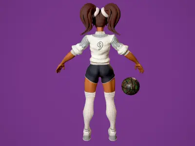 Basket girl  Low-poly 3D model