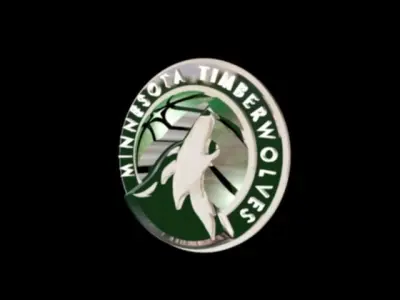 MINNESOTA timberwolves badge 3D print model