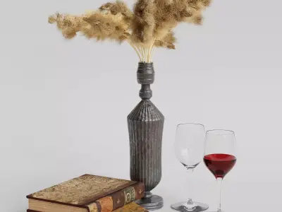 Decor Set rustic Low-poly 3D model