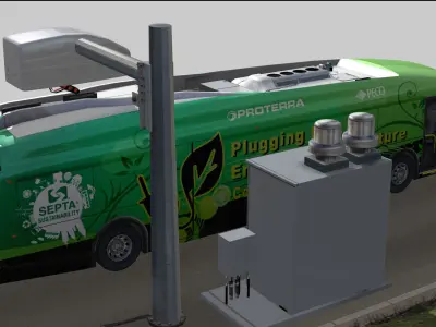 Proterra electric 40 Foot bus SEPTA green livery Low-poly 3D model