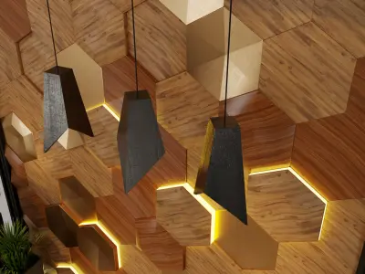 Decor hexagonal wall 3D model
