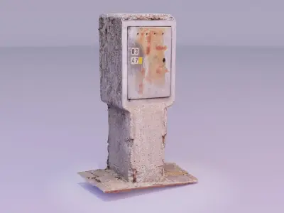 Old phone cabinet high-poly 3D model