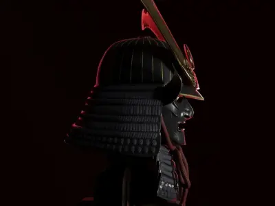 Samurai helmet Kabuto Model Low-poly 3D model