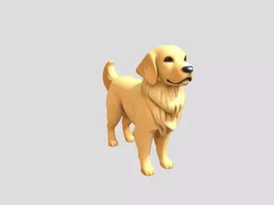 Golden retriever Low-poly 3D model