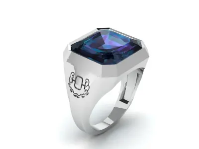 Square Signet Ring R 168 3D print model