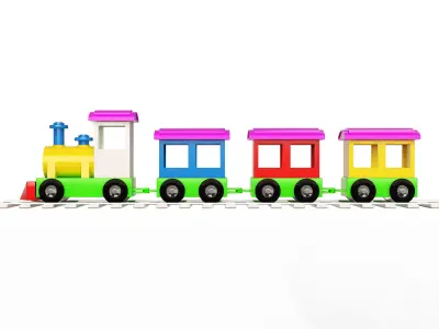 Train Toy for Child Low-poly 3D model