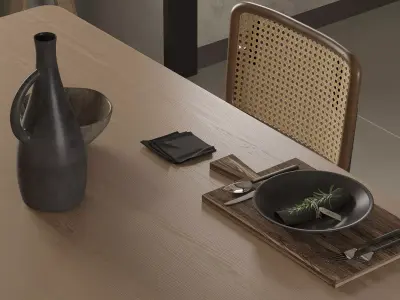 japanese living room dining room interior scenes 19 3D model