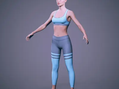 Female Character - Lea - Fitness Low-poly 3D model