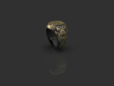 Luxury Lotus Ring 3D print model