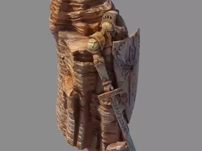 Stone Blood Festival Canyon - Entrance Statue 02 3D model