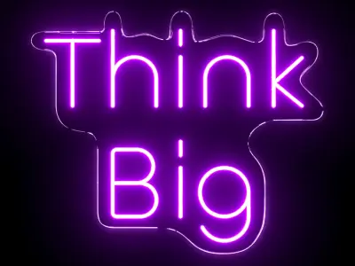 Think Big Neon Sign 3D model