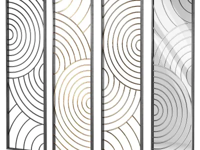 Room Dividers - Interior Partitions metal circular pattern 3D model