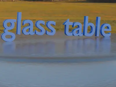 glass table text 3D model