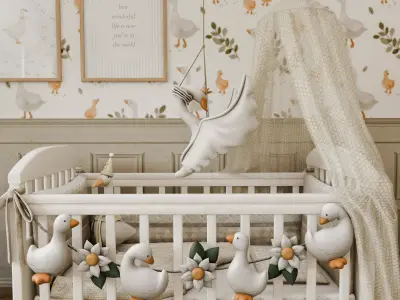 Goose Baby Room Blender Scene 3D model