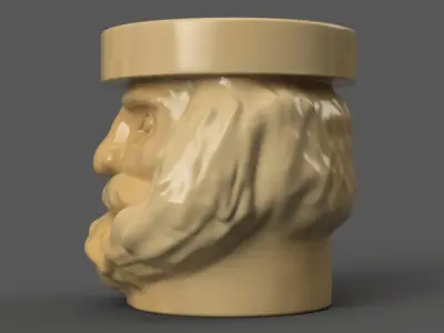 santa planter - vase - urn - candy dish - candle holder 3D print model