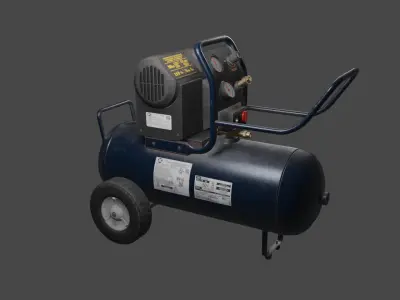 Air compressor PBR Low-poly 3D model