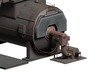 Steamboiler generator boiler tank Low-poly 3D model
