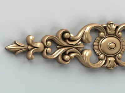 Carved decor horizontal 006 3D model