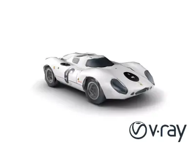 Vintage Aerodynamic Racing Car model pack Low-poly 3D model