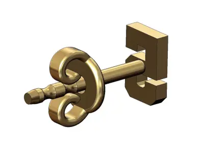 5 five number varsity font stud earring 3D print model