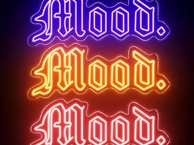 Mood Neon Sign 3D model