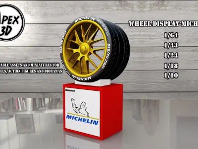 Wheel Display 3d printable in various scales 3D print model