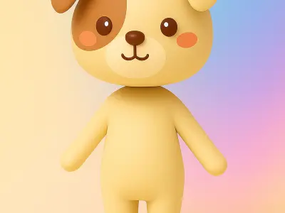 Cartoon Dog character 3d Low-poly 3D model