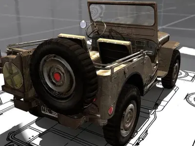 Jeep Willy M-38 Low-poly 3D model