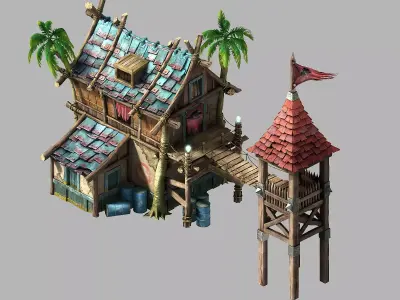 Game Blue Sail Camp - House 02 3D model