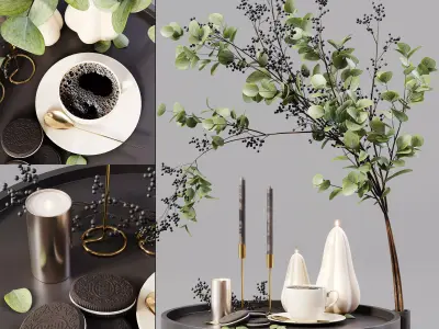 Decorative Set 222 Low-poly 3D model