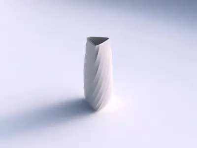 Vase triangle with twisted bands 3D print model