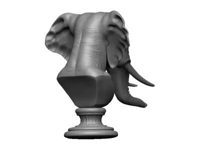 elephant head bust 3D print model purchase