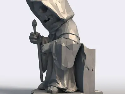 Low Poly Halloween Ghost Geometric Ghost Figure  3D print model