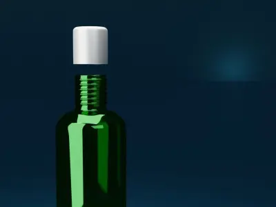 Transparent Plastic and glass White Clear  Bottle Free 3D model