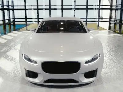 BLENDER EEVEE Brandless Extended Wheelbase 4 door sedan Low-poly 3D model