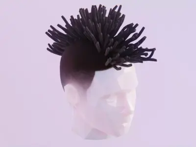 Mohawk Dreadlocks Low-poly 3D model