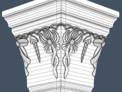 Decorative Crown Molding 3D model 13