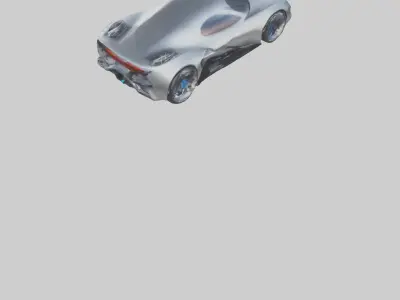 Concept Car with Futuristic Wheel Design model 3D model