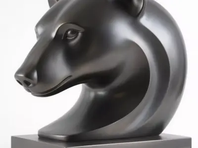bear sculpture 3D print model 2