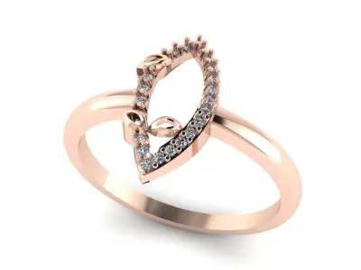 Jewelry Diamond Ring 3D Print Model  3D print model 3